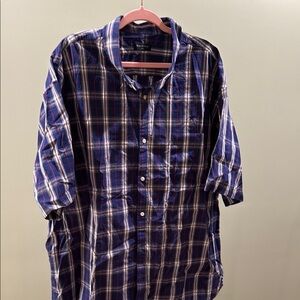 Men's Blue Plaid Shirt